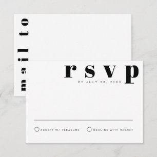 RILEY Retro Bold Modern Postcard RSVP Card Einladung