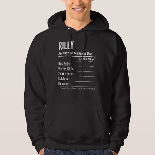 Riley Serving Size Nutrition Label Kalorien Hoodie (Vorderseite)