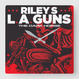 Rileys L.A.GUNS Black Vinyl Cover Art Quadratische Wanduhr