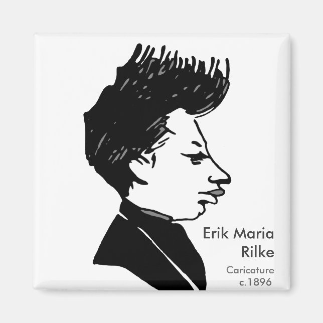 Rilke - Karikatur Magnet (Vorne)