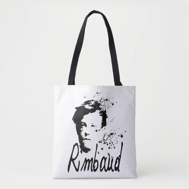 RIMBAUD-Portrait mit Tinte-Tropfen-Allround-TB Tasche (Vorderseite)