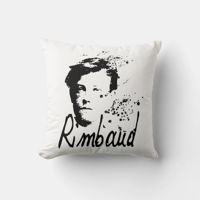 RIMBAUD Portrait Square Pillow Kissen (Vorderseite)