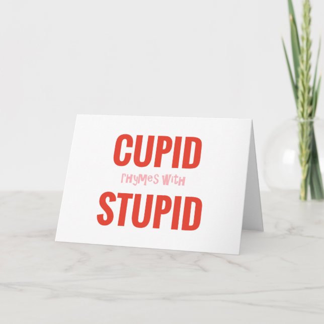 Rimes de cupidon avec la carte stupide (Devant)