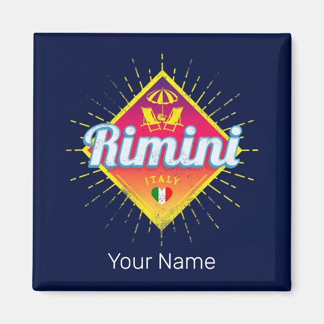 Rimini Emilia-Romagna Italien Retro Sunset Vintag Magnet (Vorne)