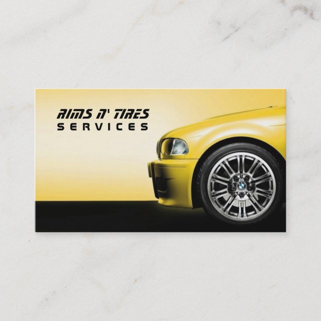 Rims n Tires Services Auto Business Card Visitenkarte (Vorderseite)