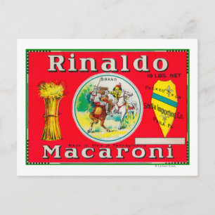 Rinaldo Macaroni LabelPhiladelphia, PA Postkarte