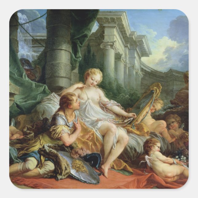 Rinaldo und Armida, 1733 Quadratischer Aufkleber (Vorderseite)