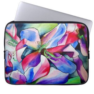 Rinbow Azalea Blume Aquarellmalerei Laptopschutzhülle