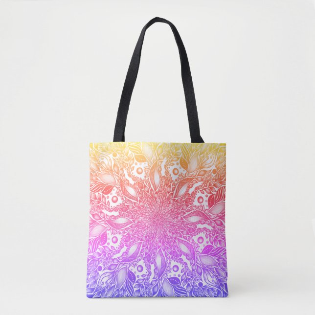Rinbow ombre mandala tobag tasche (Vorderseite)