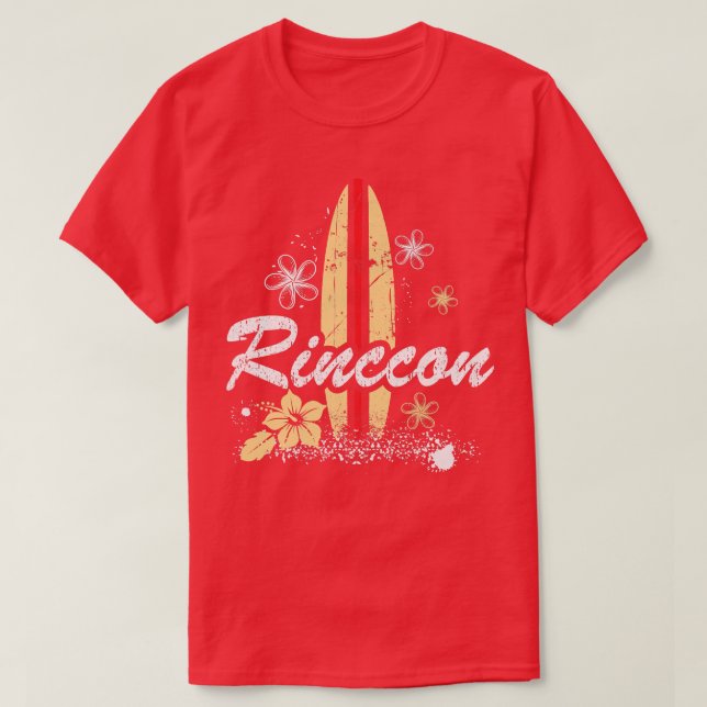 Rincon California Beach mit Surfboard gestört  T-Shirt (Design vorne)