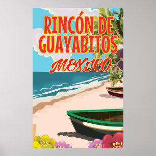Rincón de Guayabitos Beach Mexico Reiseplakat Poster