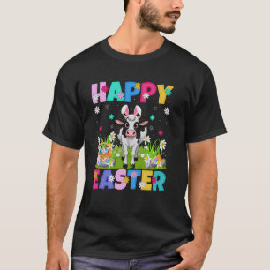 Rind Cow Happy Easter Ostereier Jagd Bunny Ohr Rin T-Shirt