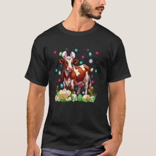 Rind Cow Oster-Eier-Suche Bunny Ohr Rind Glücklich T-Shirt