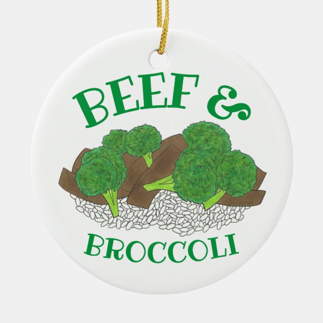 Rind und Broccoli, chinesisches Restaurant für Aus Keramik Ornament (Vorne)