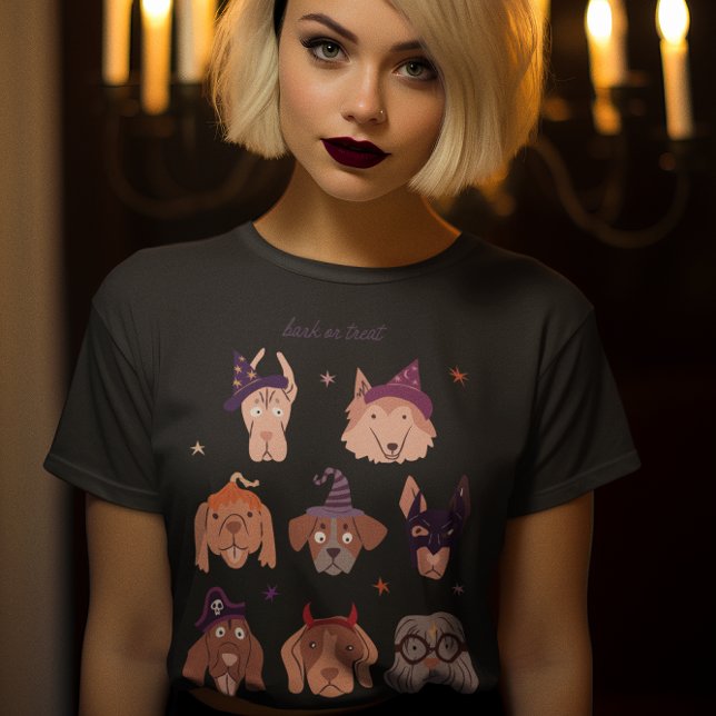 Rinde oder Leckerei Hunde in Kostüm Tri-Blend Shirt (Von Creator hochgeladen)