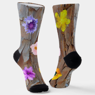 Rinde und Blumen Socken