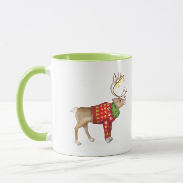 Rindeer dans la tasse de sauteur de Noël festive (Gauche)