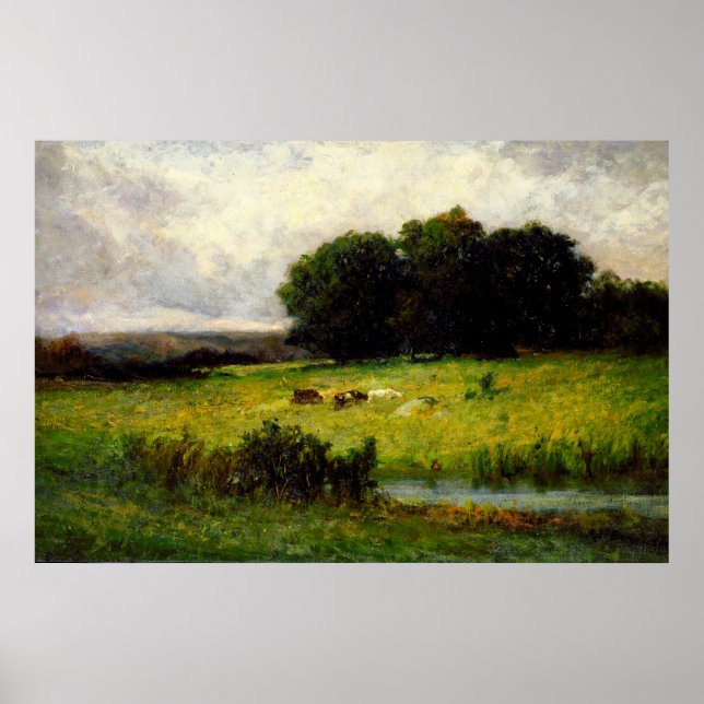 Rinder bei Stream - Edward Mitchell Banister Poster (Vorne)