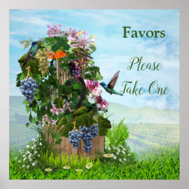 Rinder, Honeysuckles und Hummingbirds Poster