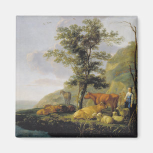 Rinder in der Nähe des Flusses Aelbert Cuyp Magnet