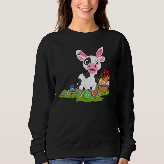 Rinder Ostereier Jagd Bunny Cattle Oster Sund Sweatshirt (Vorderseite)
