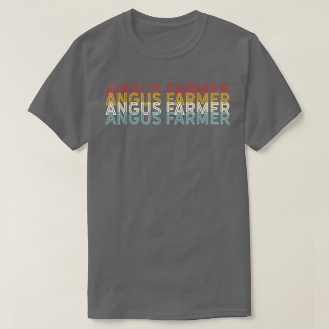 Rinder Vintage Kuh Angus Bauer T-Shirt (Design vorne)