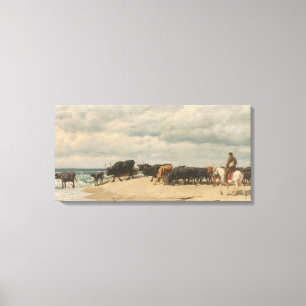 Rinderbestand am Meer (von Eugène Burnand) Leinwanddruck