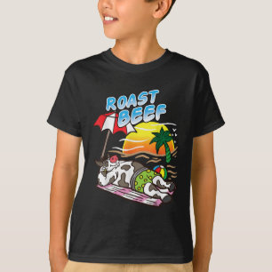 Rinderbraten Kuh beim Sonnenbaden am Strand Lustig T-Shirt