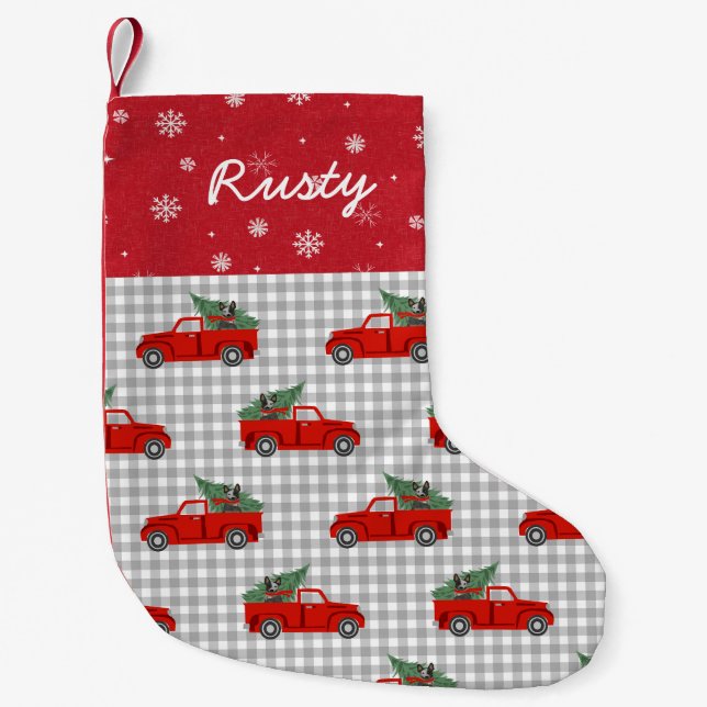 Rinderhund Aussie Blue Heeler Name Kleiner Weihnachtsstrumpf (Vorderseite)