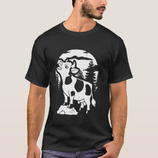 Rinderzüchter - Landwirtschaft Kühe Mond Heulen T-Shirt
