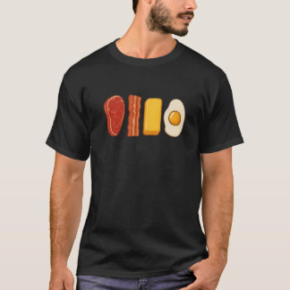 Rindfleisch Bacon Butter & Eier Keto Carnivore-Diä T-Shirt