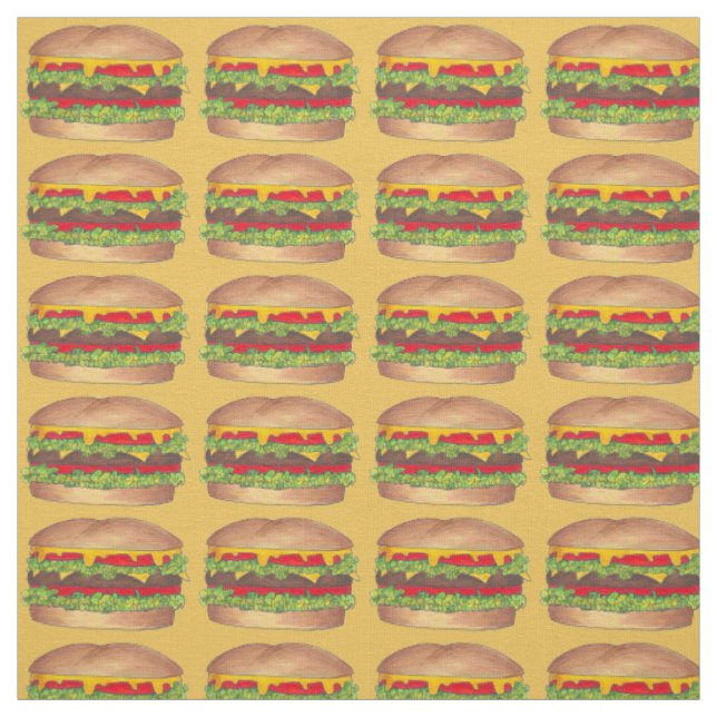 Rindfleisch Burger Käse Fast Food Cheeseburger Fab Stoff (Muster)