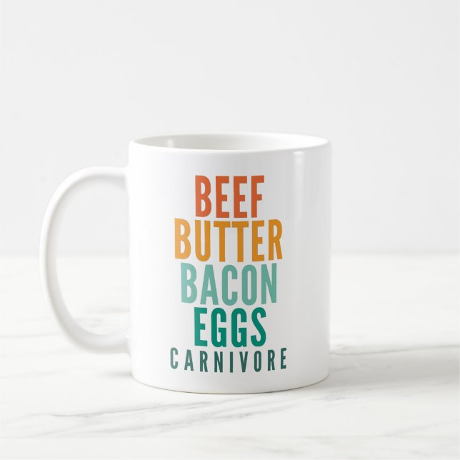 Rindfleisch Butter Bacon Eggs Carnivore Kaffeetasse (Links)