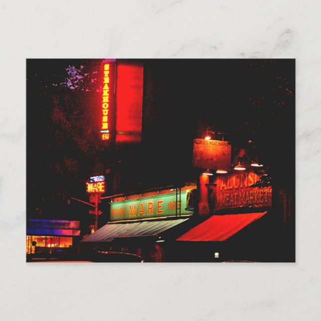 Rindfleisch oder Fisch? Postkarte (Vorderseite)