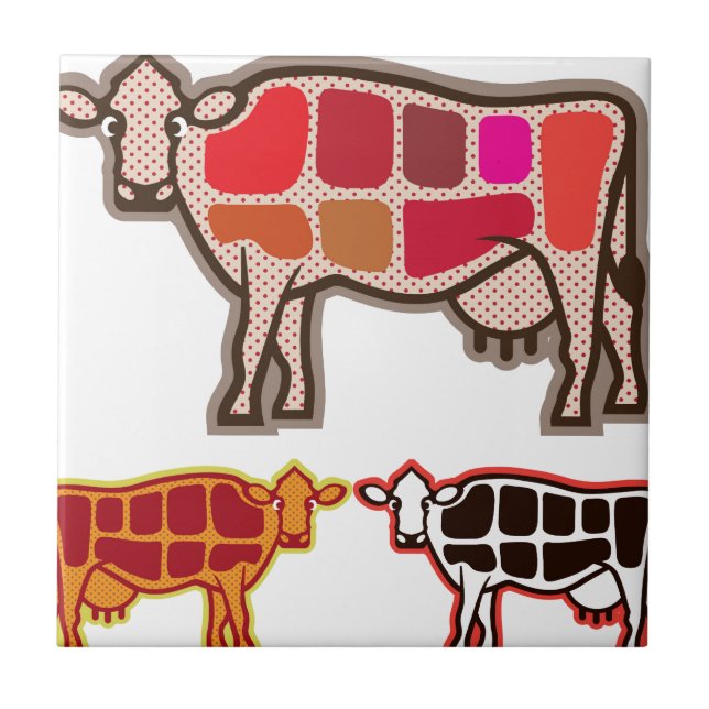 Rindfleisch-Schnitte Fliese (Vorderseite)