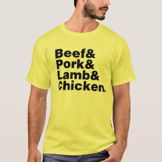 Rindfleisch u. Schweinefleisch u. Lamm u. Huhn T-Shirt