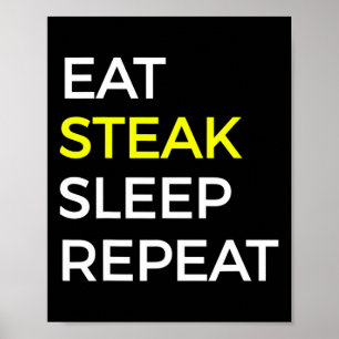 Rindfleisch und Steak T-Shirt Poster