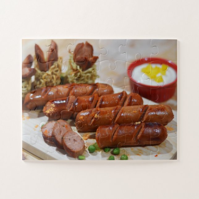 Rindfleisch-Wurst-Puzzlespiel (Horizontal)