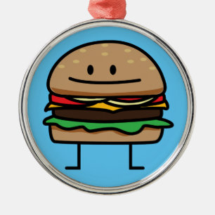 Rindfleischkäsebrötchen Hackfleisch des Silbernes Ornament