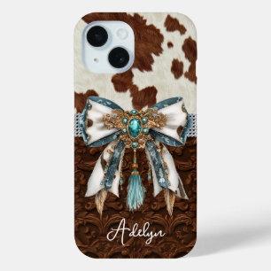 Rindleder Braunes Leder Juwelen Bogen Case-Mate iPhone Hülle