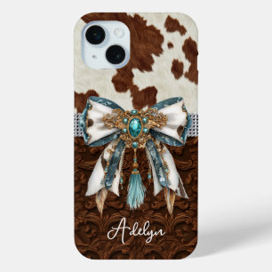 Rindleder Braunes Leder Juwelen Bogen Case-Mate iPhone Hülle