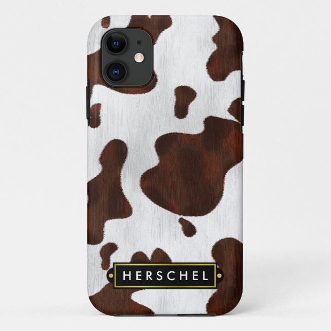 Rindleder-Imitat-Western-Leder-gepunktetes Case-Mate iPhone Hülle (Rückseite)