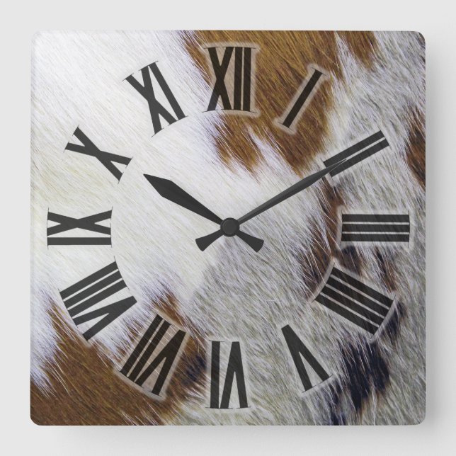 Rindleder Quadratische Wanduhr (Vorderseite)