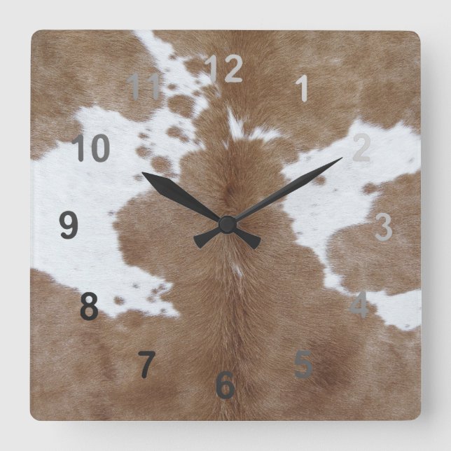 Rindleder Quadratische Wanduhr (Vorderseite)