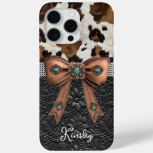 Rindleder-Schwarzes-Leder-Juwelen-Bogen Case-Mate iPhone Hülle