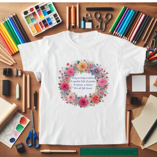 Ring a Ring O Rose T-Shirt ("Ring a Ring O roses" Beautiful modern girls tee shirt.)