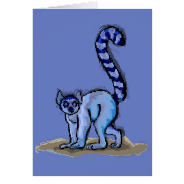 Ring angebundene Lemur-Malerei und Tatsachen-Karte (Vorne)