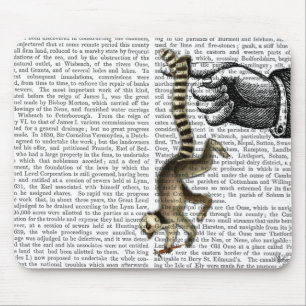 Ring angebundener Lemur auf Finger 2 Mousepad