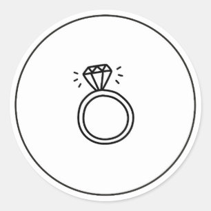 Ring-Aufkleber (fügen Sie Ihre Namen hinzu) Runder Aufkleber