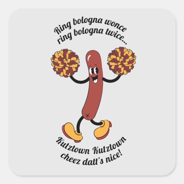 Ring Balogna Wunce! Quadratischer Aufkleber (Vorderseite)